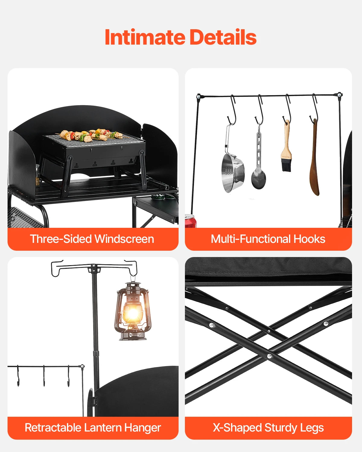 VEVOR Outdoor Camping Table Aluminum Portable Cook Station