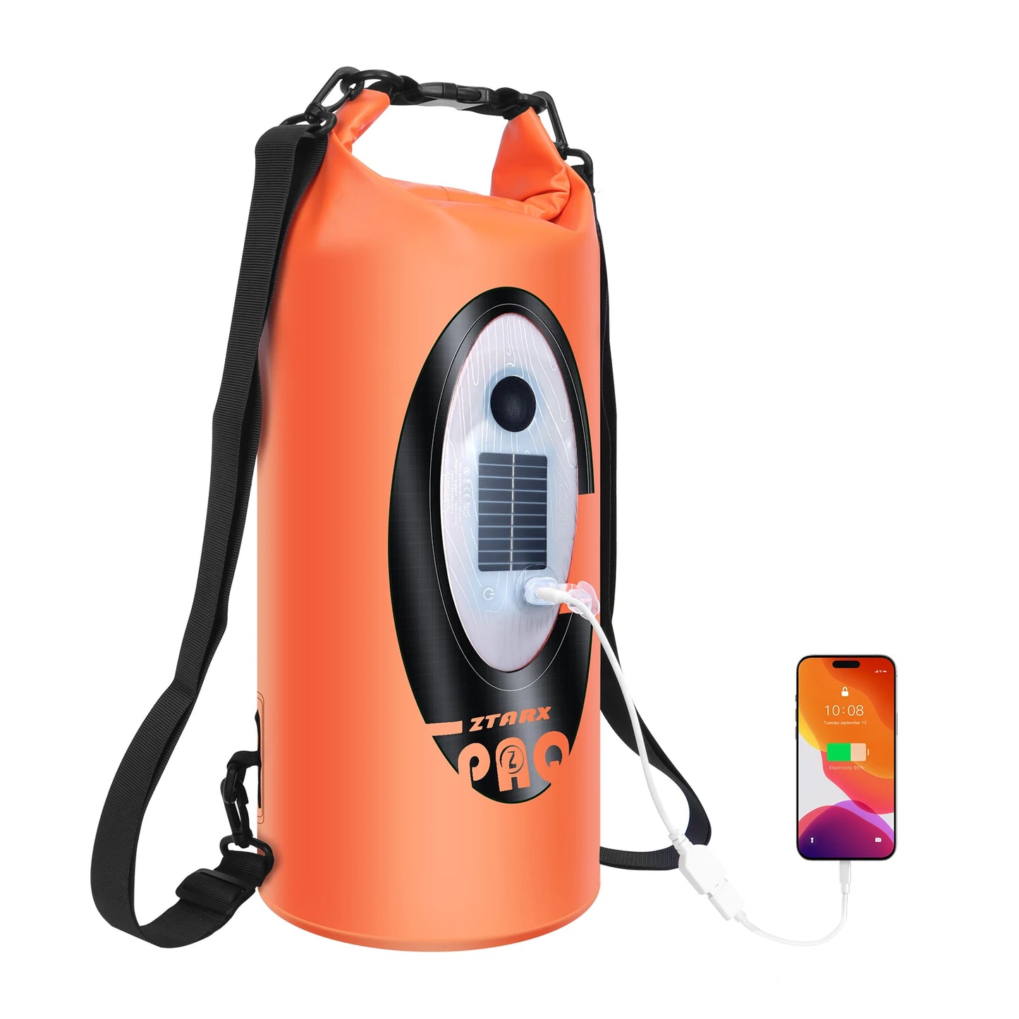 Selorss Solar Waterproof Hiking Backpack Bluetooth Speaker