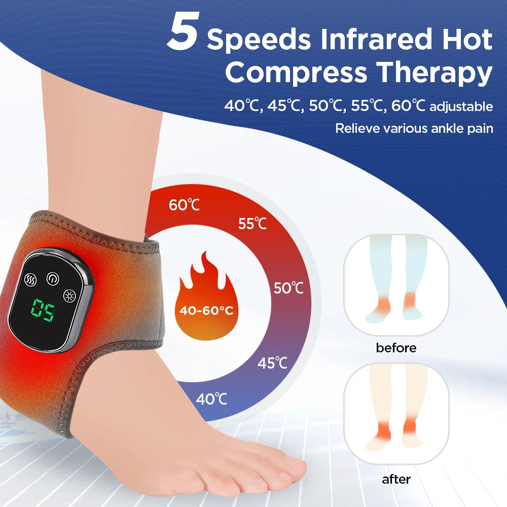 Hailicare Foot Ankle Massager Heat And Vibration Cordless