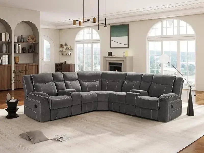 YUJINGXI RPD4 Reclining Sectional Sofa With USB Port