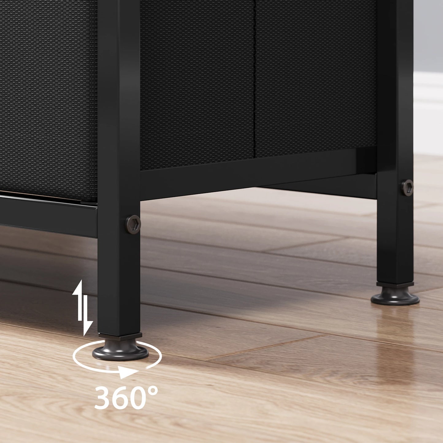 TV Console Stand Dresser with Storage Living Room 2-Drawer Entertainment Center with Open Shelf Fabric Drawer TV Cabinet