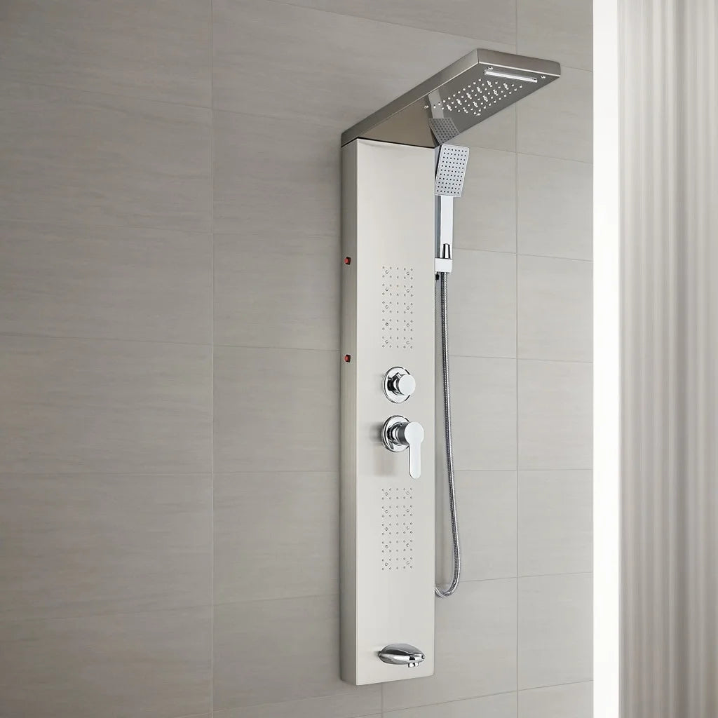 MEKKHALAH Shower Panel System With LED Rainfall Shower Head