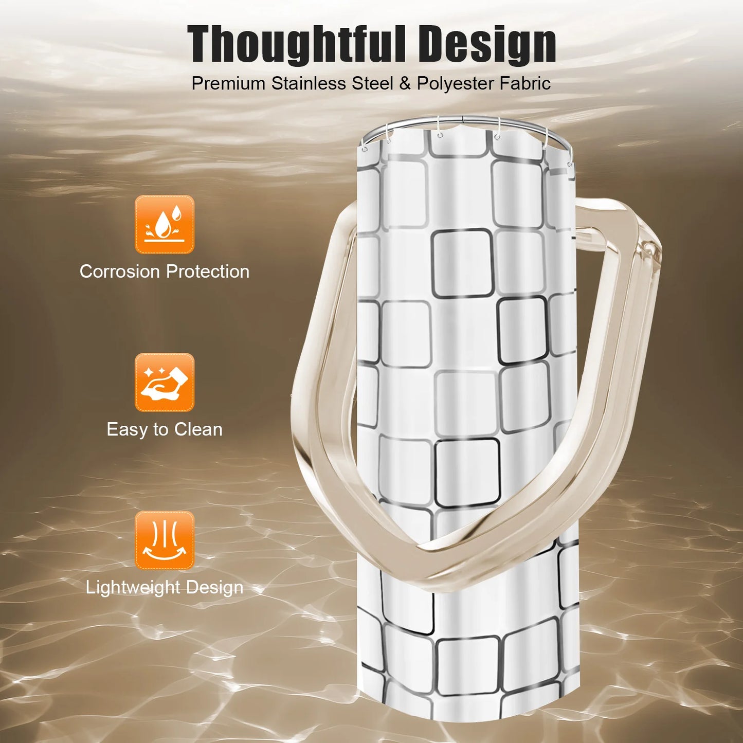 Craft of Weaving Stainless Curved Corner Shower Curtain Rod