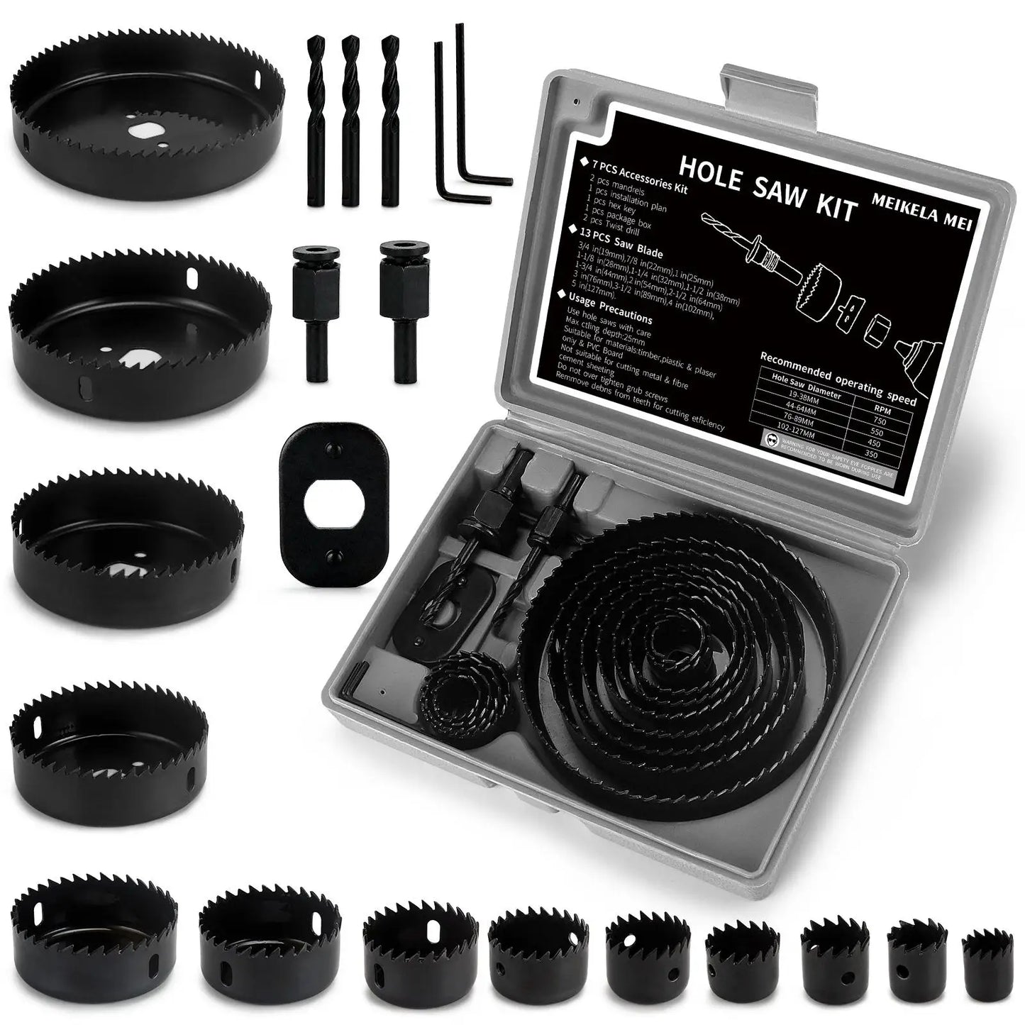 Everyday Essentials 21Pcs Hole Saw Set For Wood Metal PVC