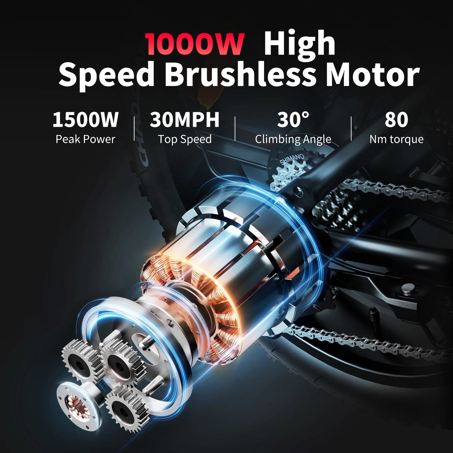 AMYET V9 G60 1000W Electric Mountain Bike 48V Ebike