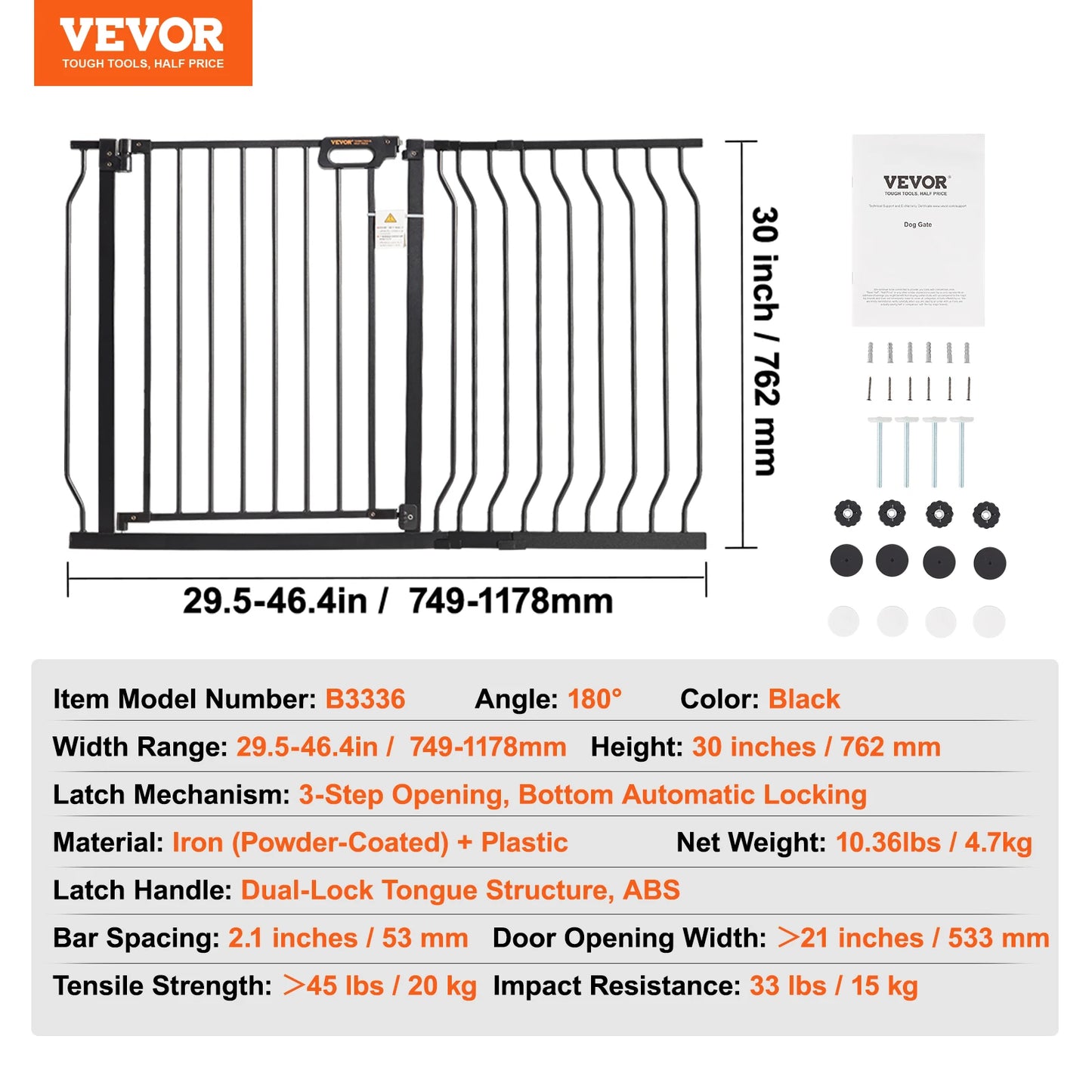 SucceBuy Baby Gate Walk Thru Pressure Mount For Doorways
