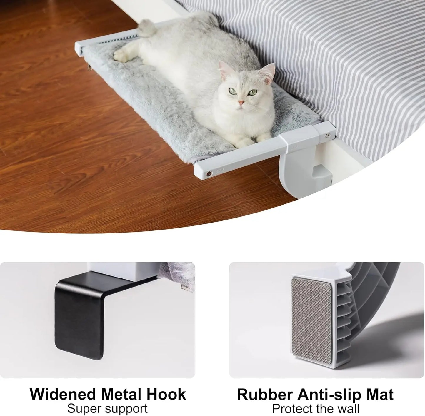 MEWOOFUN Cat Window Bed Adjustable 2 Sided Cushion 18kg
