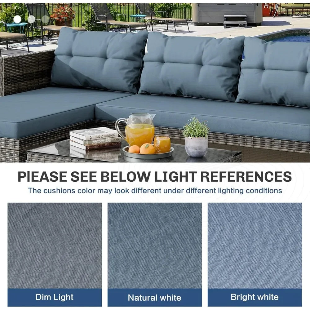 ANGDUO Outdoor Patio Furniture Set Cushions Included