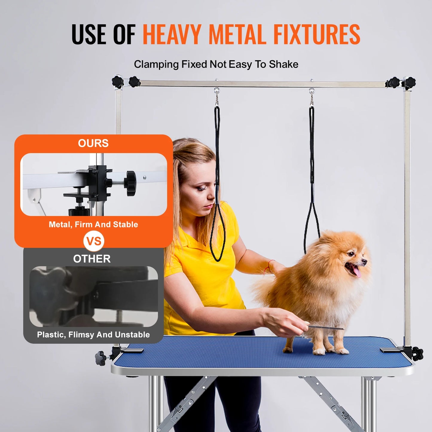 SucceBuy Pet Grooming Table Foldable Arms Clamp Dog Stand