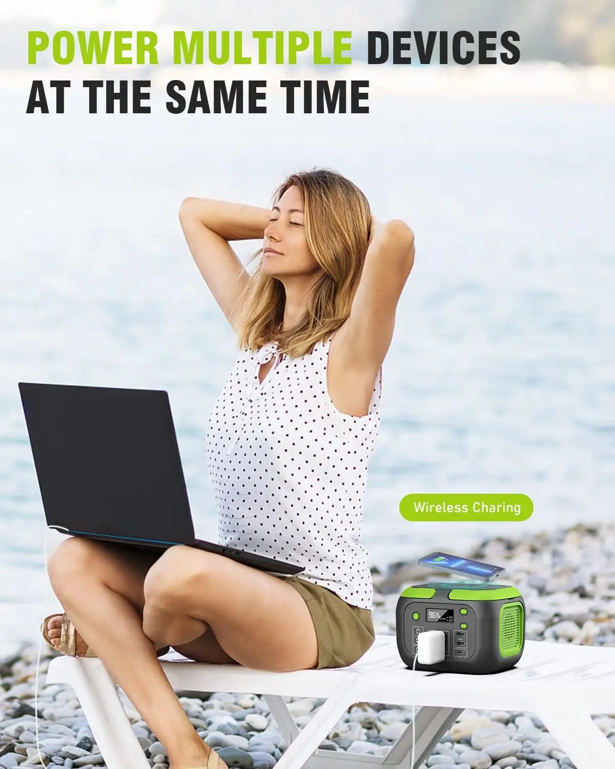 SinKeu 200W Portable Power Station Solar Generator Outdoor