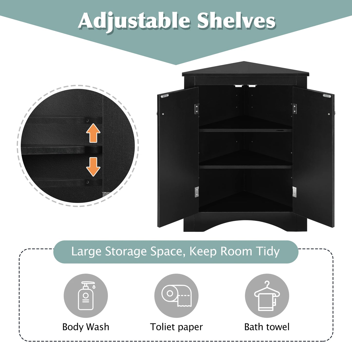 Everyday EssentialsOnline Triangle Storage Cabinet Adjustable