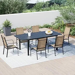 Blackwicker Rattan All Weather Patio Dining Set 5 7 9