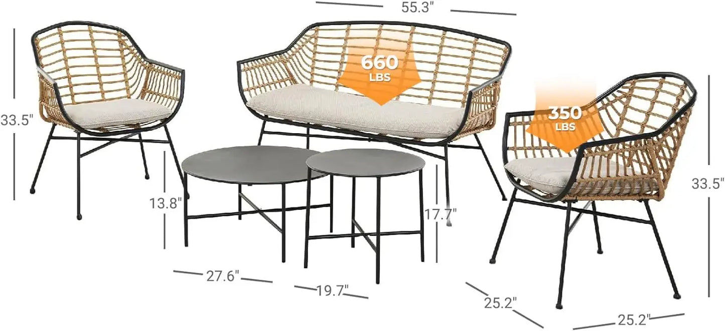 Everyday EssentialsOnline Outdoor Wicker Patio Set Cushions