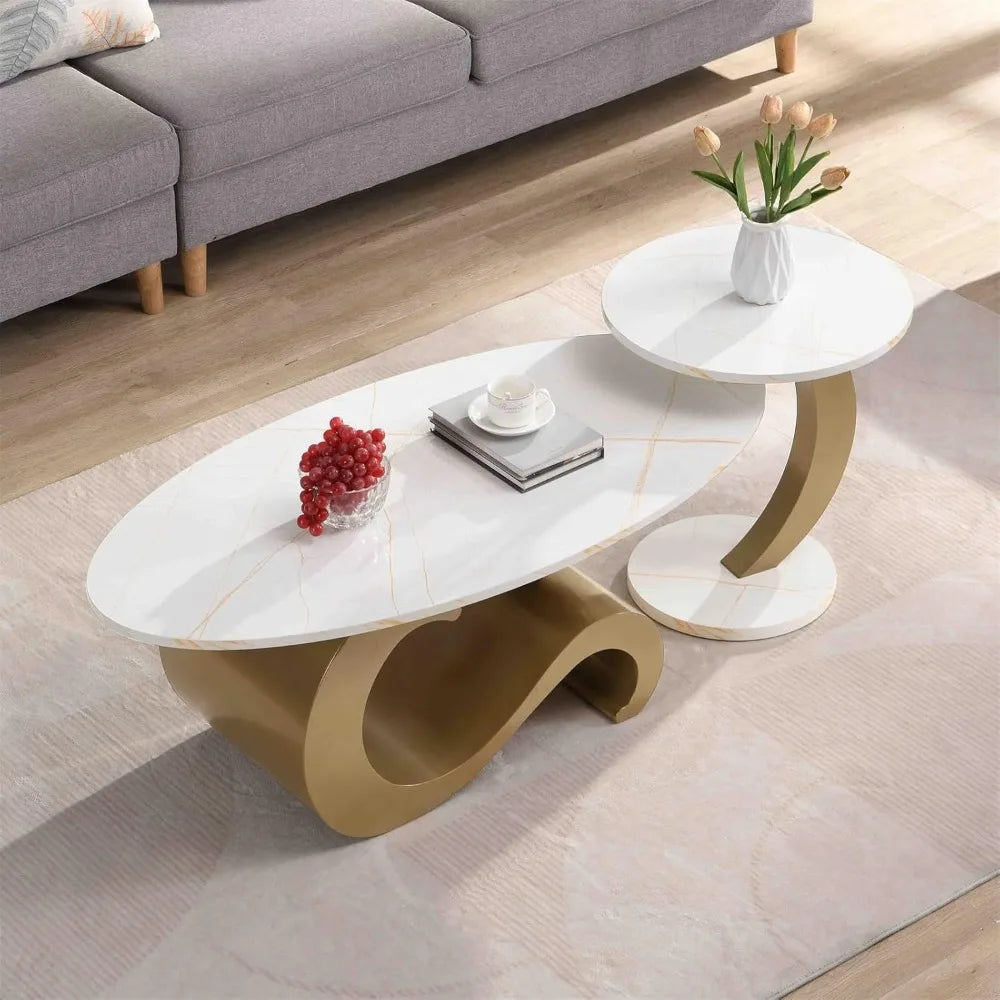 Everyday EssentialsOnline Nest Coffee Table Set Faux Marble