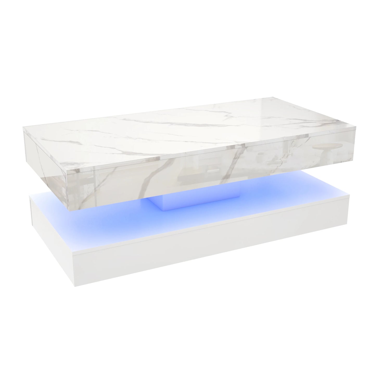 QiaoShiRen Modern LED Coffee Table With Storage Drawers
