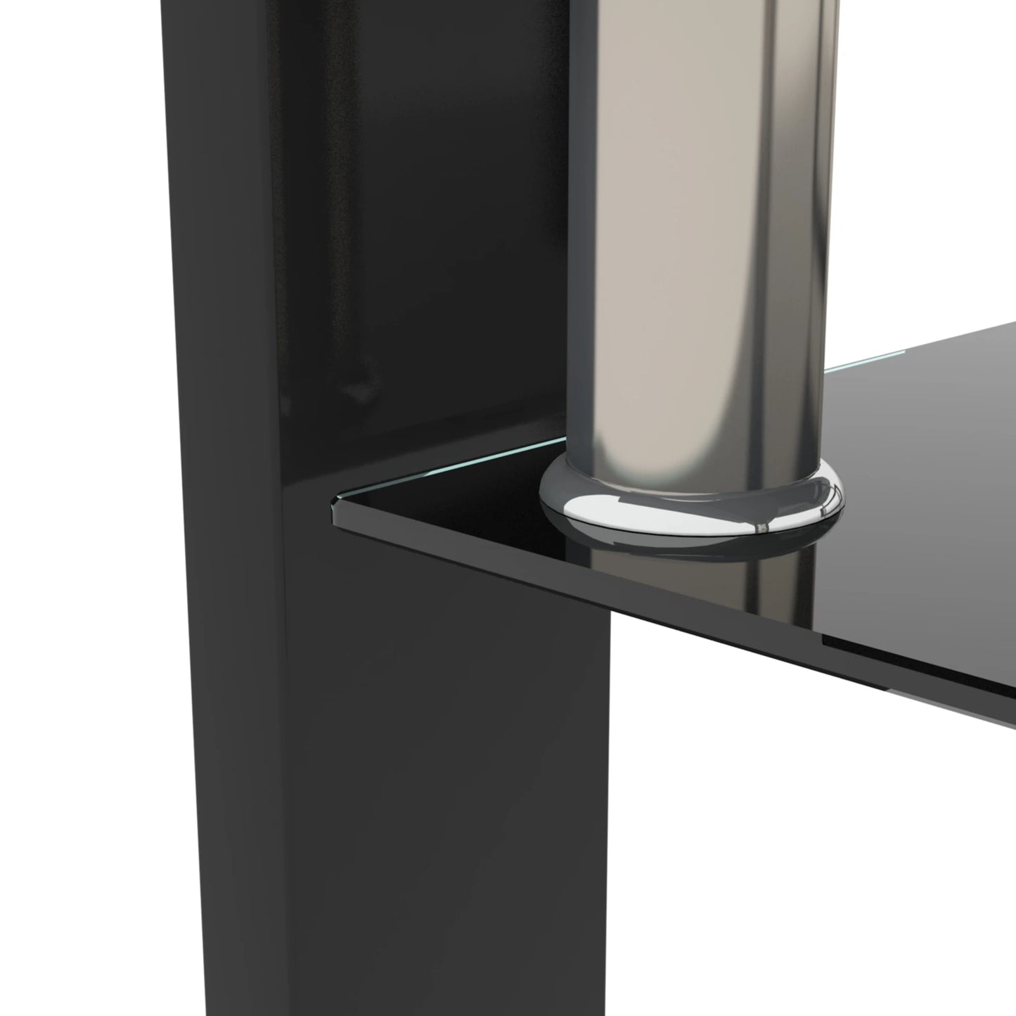 Rectangle Black Glass Coffee Table, Clear Coffee Table，Modern Side Center Tables for Living Room， Living Room Furniture