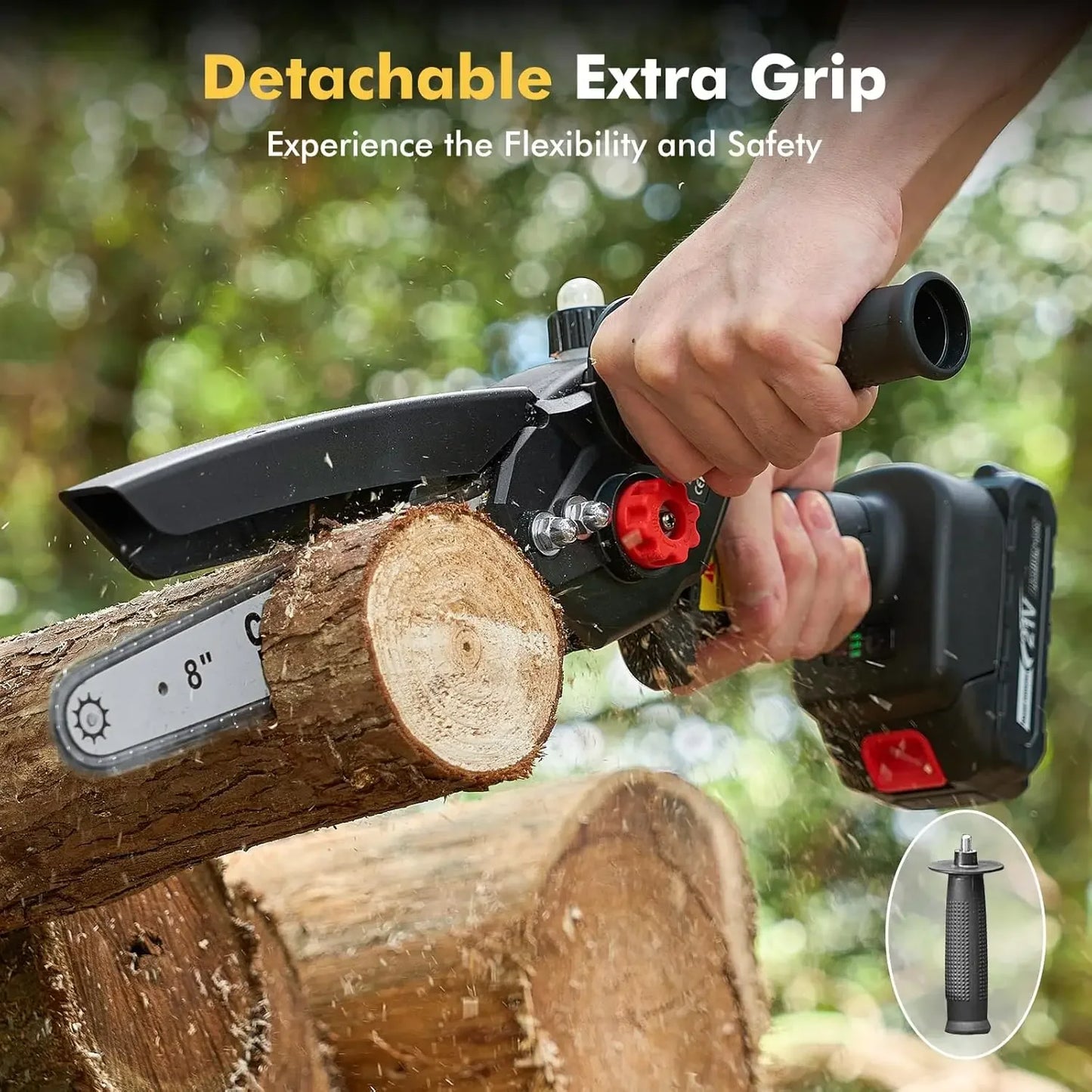 Seesii Mini Chainsaw Brushless Cordless With 2Ah Batteries