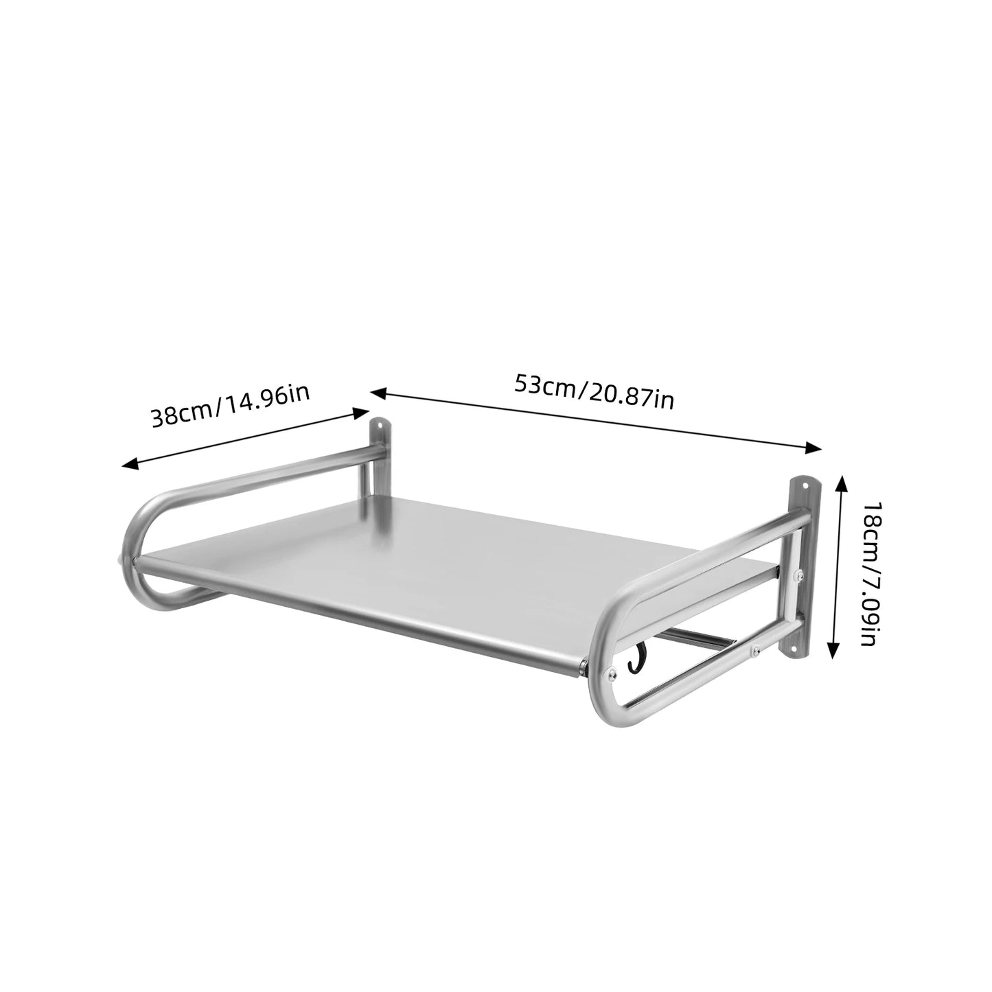 Hign-concerned Wall Mount Microwave Rack With 6 Hooks