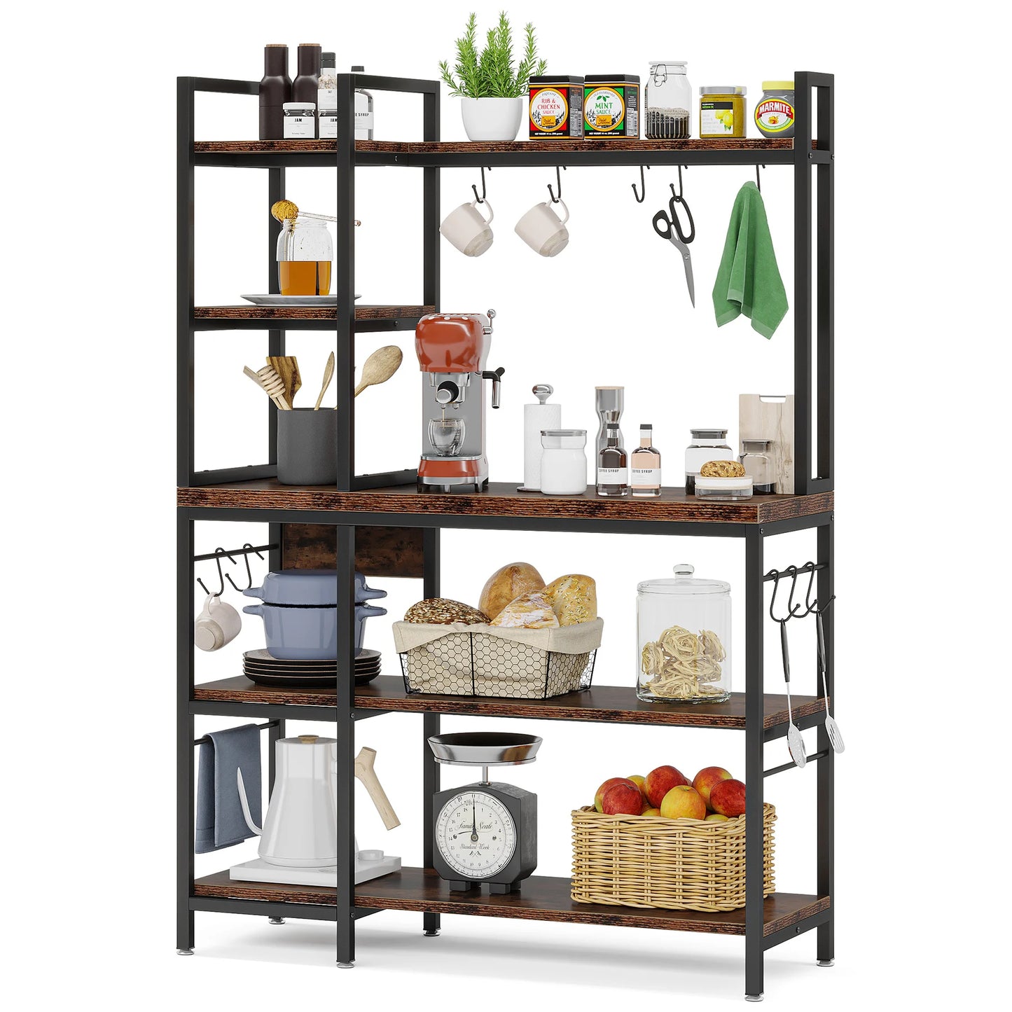 Tribesigns Kitchen Bakers Rack With Storage Shelves
