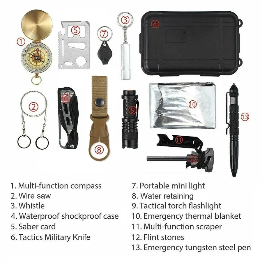 Everyday EssentialsOnline 14 In 1 Outdoor Survival Gear Kit
