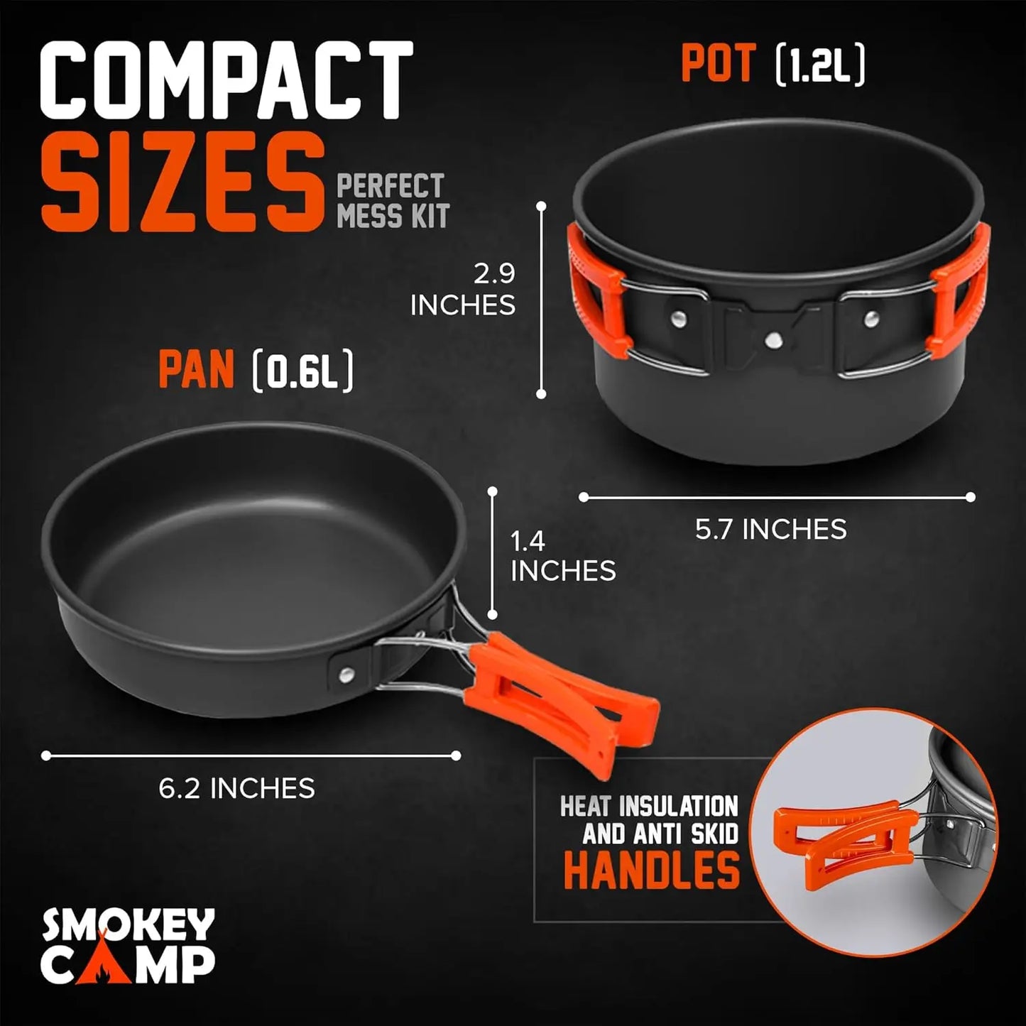 Camping Cookware Mess Kit Set With Stove Nonstick Aluminum