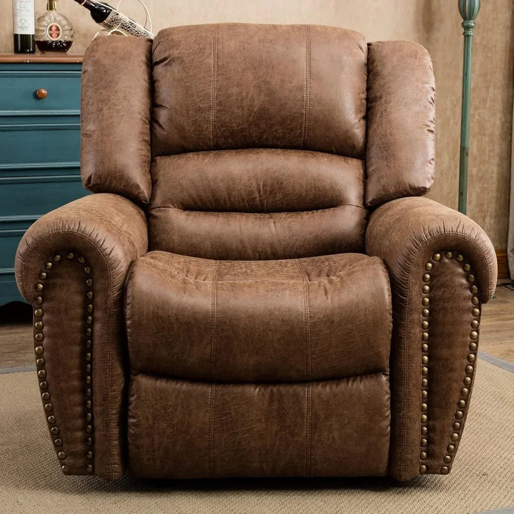 Leather Recliner Chair Classic Manual Recliner Living Room