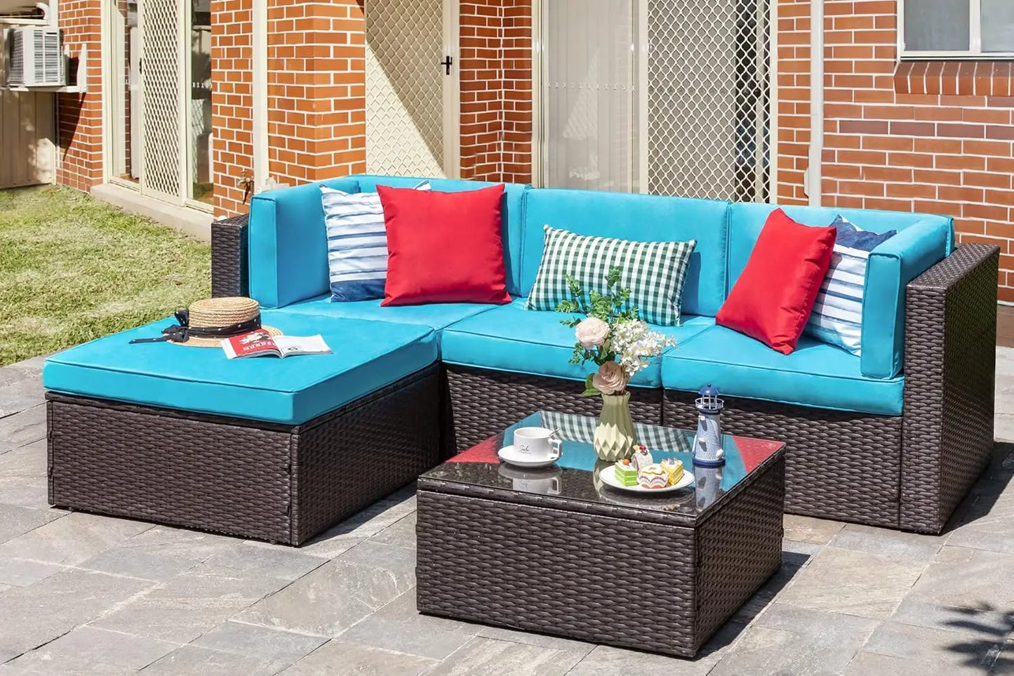 Guangbai All Weather Patio Sectional Conversation Set