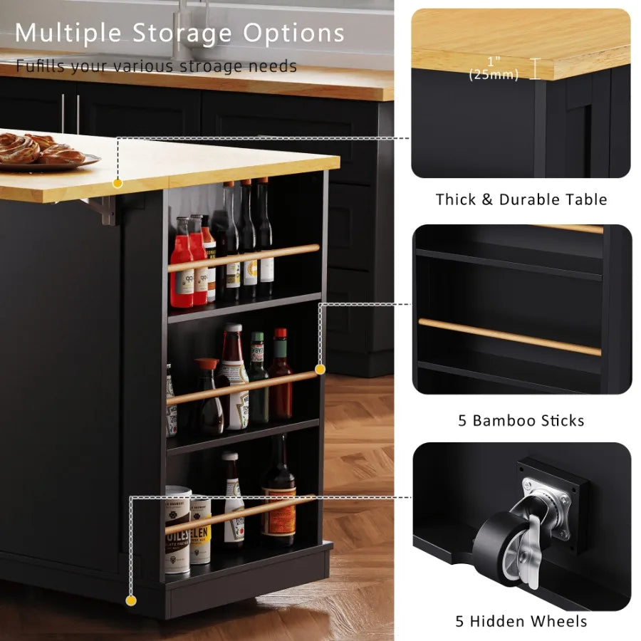Everyday EssentialsOnline Kitchen Island Drop Leaf Cart