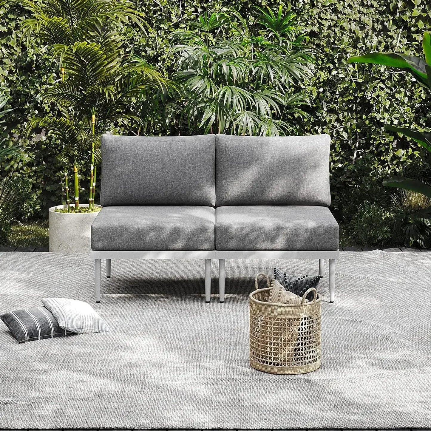 General 7 Piece Metal Patio Furniture Set with Cushions