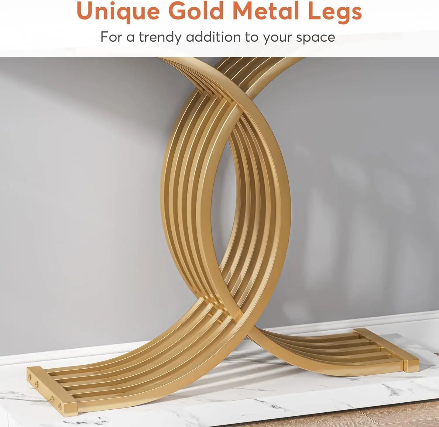 Tribesigns Entryway Table Modern Console Geometric Legs