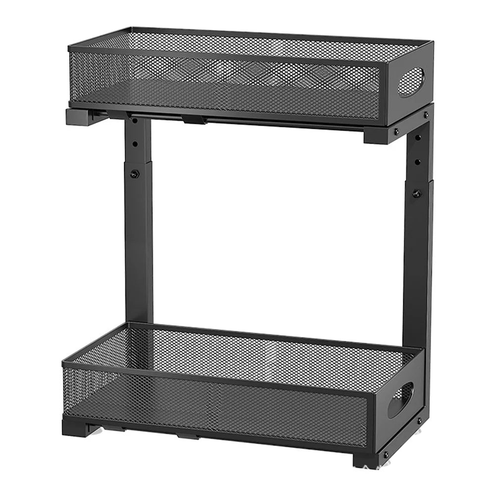 HimissHign 2 Tier Under Sink Organizer With Sliding Drawer