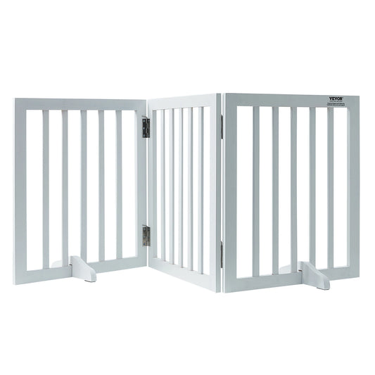 SucceBuy Freestanding Dog Gate 3 Panels Foldable Barrier