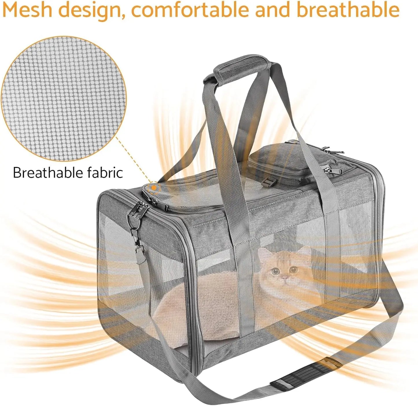Breed Airline Approved Soft Pet Carrier For Cats And Dogs