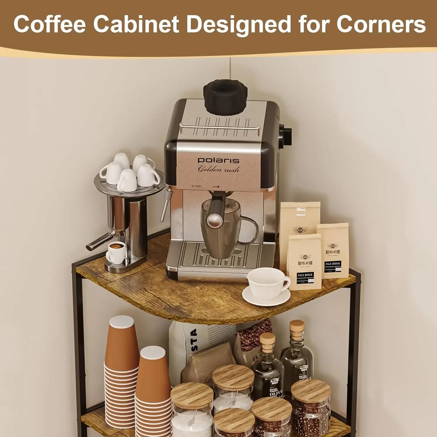 Everyday EssentialsOnline Coffee Bar Shelf 3 Tier Stand