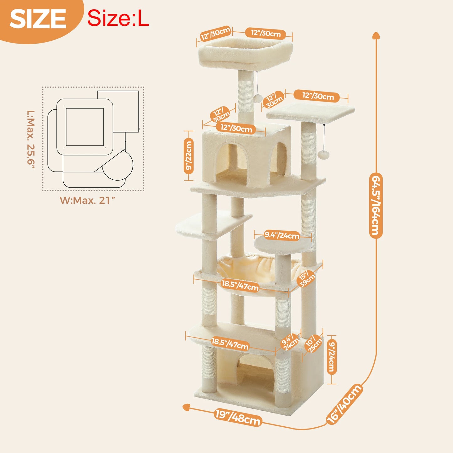 PAWZ Road Cat Tower With Sisal Scratching Posts Indoor
