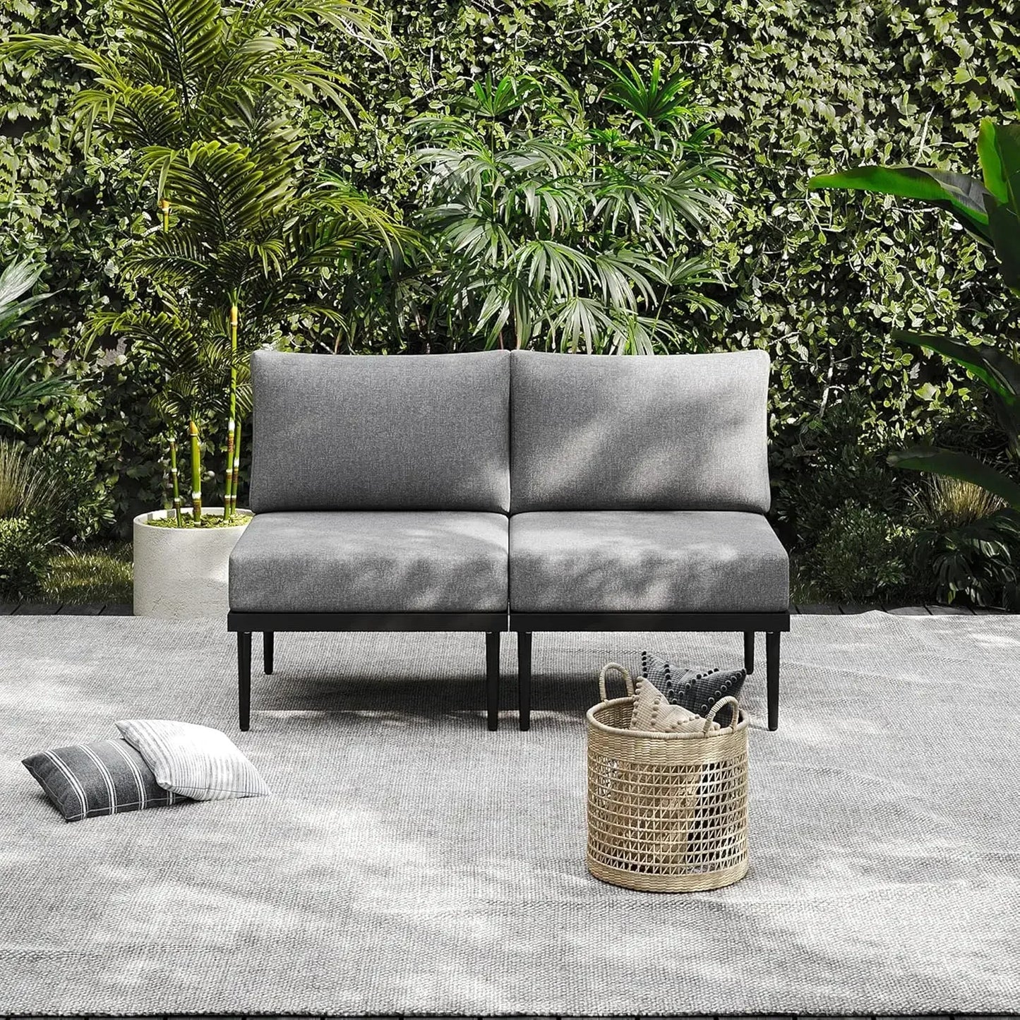 General 7 Piece Metal Patio Furniture Set with Cushions