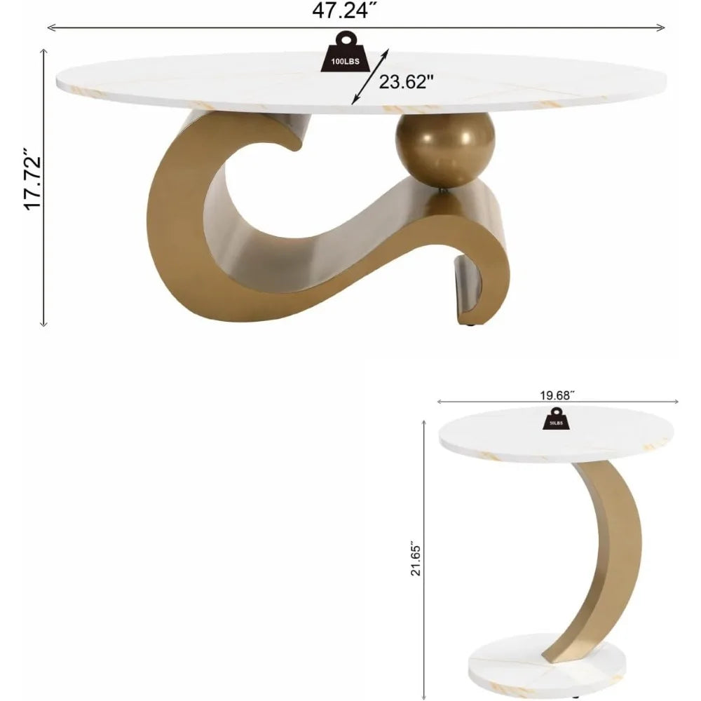 Everyday EssentialsOnline Nest Coffee Table Set Faux Marble