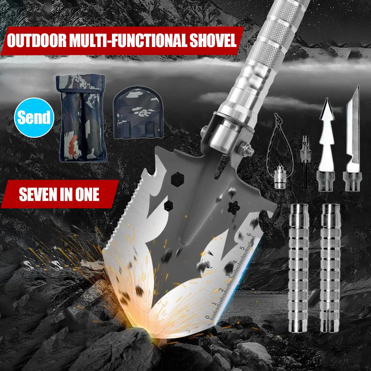 Detachable Foldable Military Shovel Outdoor Survival Gear