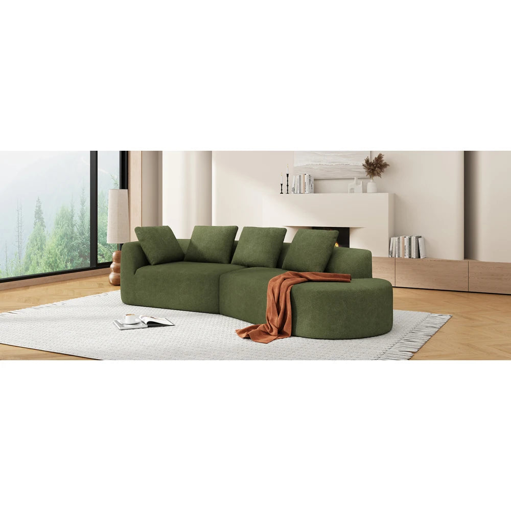 MLG Curved Sectional Sofa Modern LShaped 2 Piece Set