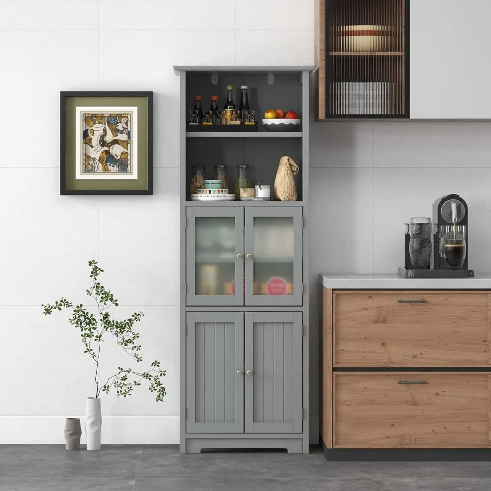 Bathroom Storage Cabinet Pantry With Adjustable Shelves