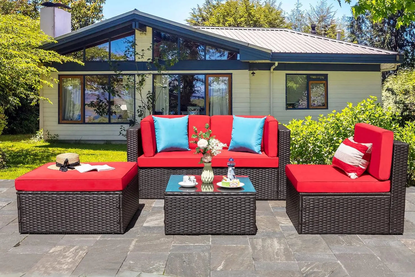 Guangbai All Weather Patio Sectional Conversation Set