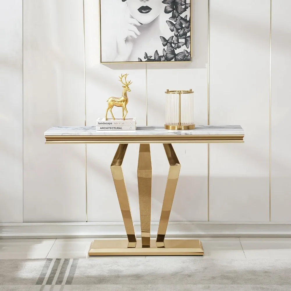 Everyday EssentialsOnline Marble Console Table With D Base