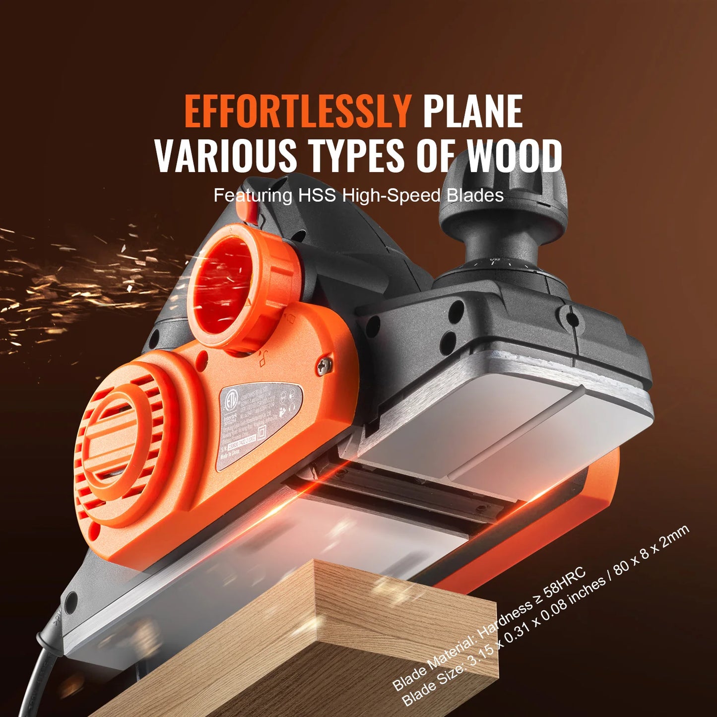 SucceBuy Electric Hand Planer Corded Woodworking Tool