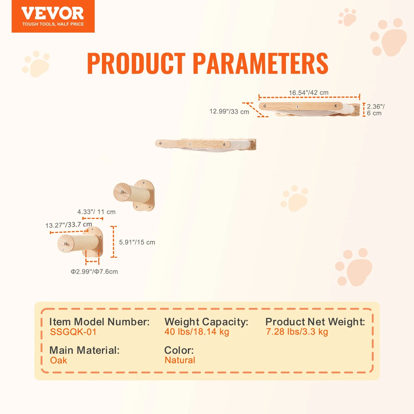 SucceBuy Wall Mounted Cat Shelves And Perches Cat Furniture