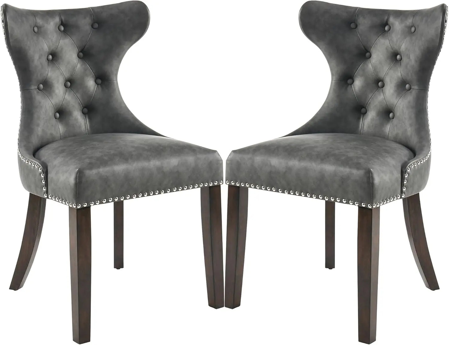 Everyday Essentials Guangbai Tufted Faux Leather Chairs