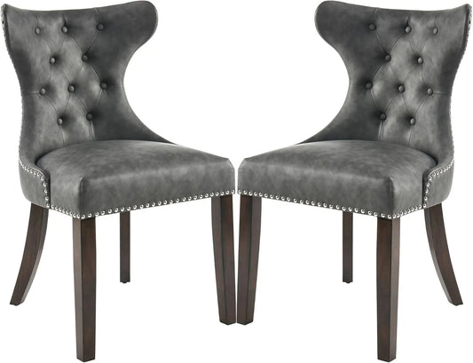 Everyday Essentials Guangbai Tufted Faux Leather Chairs